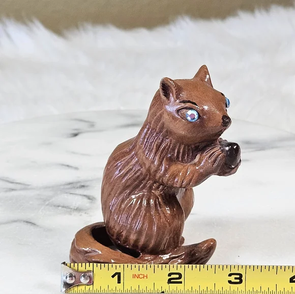 Vintage Art Studio Squirrel Figurine With Rhinestone Eyes Retro - Picture 7 of 9